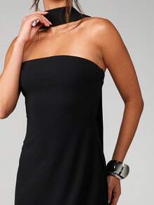 MISSGUIDED Vestido mini ajustado sin mangas con cuello halter y espalda descubierta para fiesta y noche - Negro - Ver 6