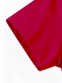 青少年男孩圣诞节可爱卡通水豚滑板印花短袖 T 恤，男孩圣诞红色假日休闲上衣，时尚、百搭、图案 T 恤，日常穿着，年轻学生街头服饰/休闲/时尚/日常/运动/时尚/学院 - 紅色 - 查看 3