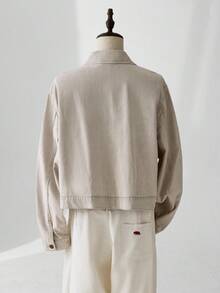 ESTAVOR Men's Casual Retro Long Sleeve Denim Jacket, Autumn - White - View 4