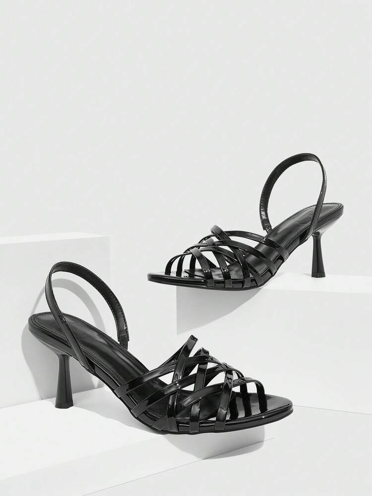 CUCCOO SZL Women's Round Toe Thin Heel Mesh Bowknot High Heel Sandals