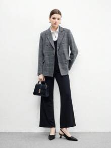 CUCCOO BIZCHIC Pointed Toe Minimalist Comfortable Fashion Kitten Heel Closed Toe Woven Black High Heels - Black - View 6