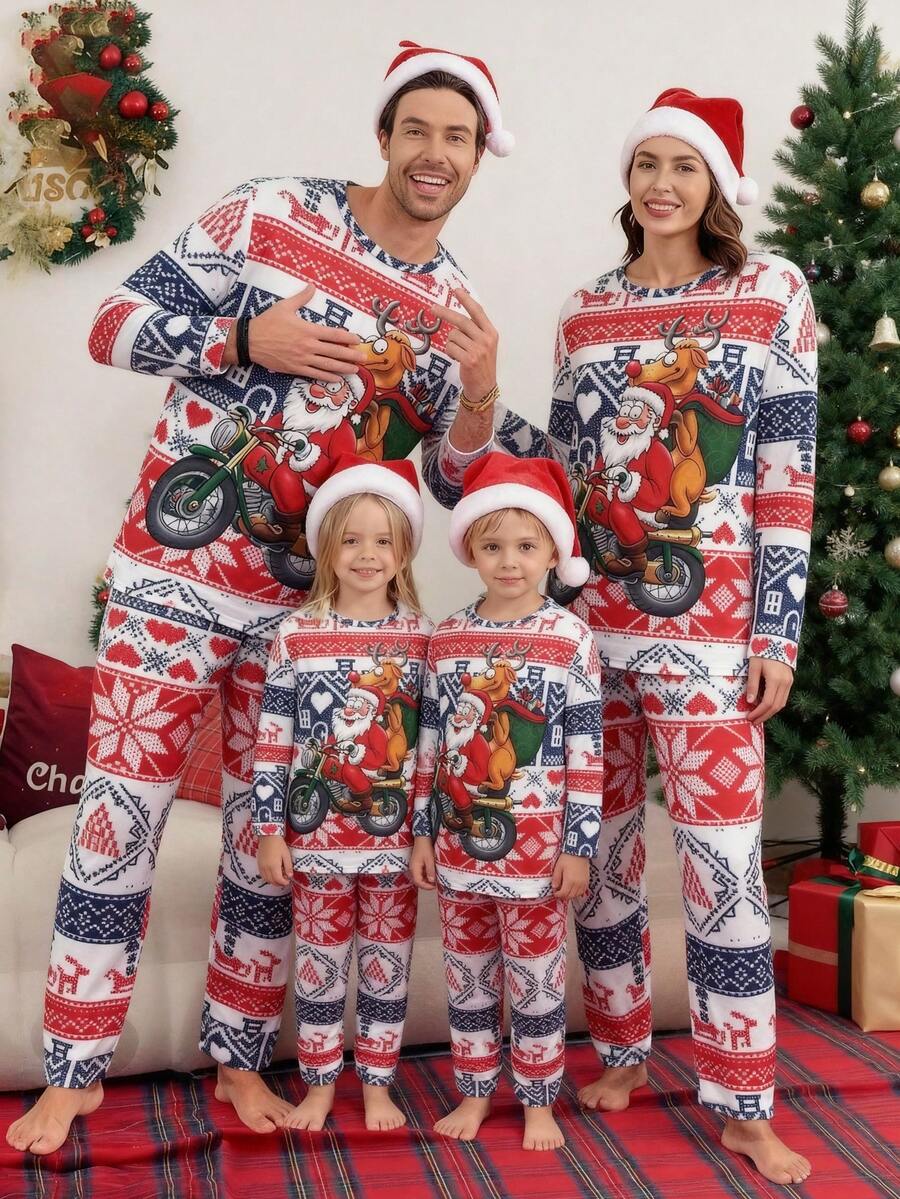 Manfinity NXTstreet Men's Christmas Holiday Novelty Print Pajama Set - Multicolor - View 1