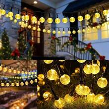 Waterproof Solar Bubble Ball Light String Lights Outdoor Lighting Crystal Ball String Light Halloween Christmas GardenParty Decoration