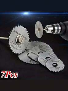 7pcs/Set High-Speed Steel Cutting Blade Wood Plastic Copper Aluminum Soft Metal Small Saw Blade 3.2mm Rod Electric Mill Accessories,Tool Accessories