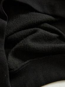 1pc Tween Girl K-Pop Cyberpunk Style Colorful Star Slogan Print Casual Comfortable Crew Neck Long Sleeve Sweatshirt, Suitable For Teenage Girls In Autumn/Winter - Black - View 7