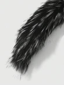 ROMWE 1pc Random Color Y2K Soft Fluffy Ombre Faux Fox/Wolf Tail Keychain, Vintage Grunge Goth Aesthetic, Suitable For Women, Girls, Girlfriends, Daily Wear, Holiday Gift - Multicolor - View 13
