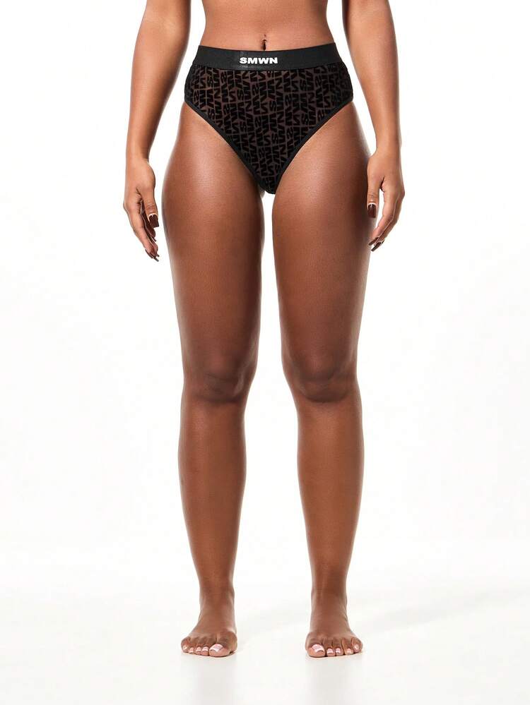 SUMWON WOMEN Flock Mesh High Waisted Briefs
