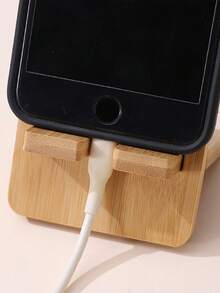 1/2 件装现代简约木质手机支架 - 符合人体工学，适合懒散人士，预留充电口，可拆卸设计，轻巧便携，节省空间，兼容 、桌面办公平板电脑，稳固便携，生日、家人、朋友礼物，手机支架，手机配件 - 原竹色 - 查看 16