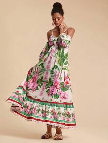 Travachic 女士度假梭织印花露肩连衣裙 - 彩色 - 查看 3