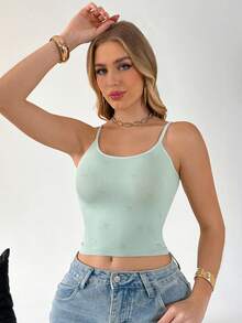 SHEIN 2 piezas Camisetas sin relleno cómodas y sin costuras para mujer (ajuste regular) - Multicolor - Ver 4