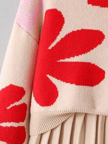 SHEIN 这款甜美百搭的圆领蓝色毛衣搭配碎花百褶裙，适合居家、外出、派对、返校等场合。这款毛衣裙适合春秋季穿着，是法式风格，也是秋冬季的必备单品。 - 彩色 - 查看 8