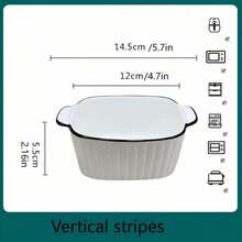 小型烤盘套装，长方形千层面烤盘，小型陶瓷烤盘，带把手长方形烘焙用具，适用于微波炉 - 彩色 - 查看 10