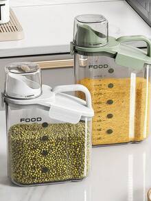 Airtight Grain Storage Container Kitchen Canister With Locking Lid For Rice, Pasta & Dry Pantry Organization (Single-Piece Clear Design) - Multicolor - View 7