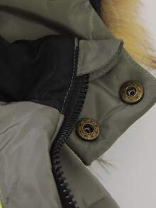 SHEIN Explorewe 2pcs/Set Young Boy Thermal Lined Windproof Hooded Padded Coat, Warm Padded Coat With Pockets Young Boy Winter Coattoddler Winter Coat BoyYoung Boys Coat WinterYoung Boys Coatbaby Boy Winter Coat - Grey - View 7