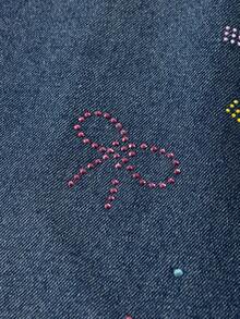 Quần Jeans Nữ Tuổi Teen, Quần Jeans Ống Rộng Đính Đá Rhinestone Thời Trang Y2K, Phong Cách Cổ Điển, Phù Hợp Mọi Phong Cách, Mẫu Quần Không Thể Thiếu Cho Các Cô Gái Thời Trang - Rửa tối - Xem 6