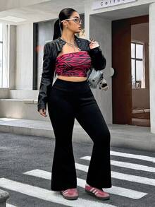 SHEIN EZwear 大码休闲纯色厚裤