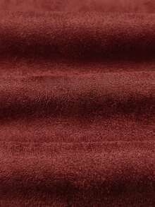 Rafferiza Women's Solid Color Faux Suede Double-Breasted Side Pocket Regular Jacket - Red - View 6