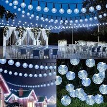 Waterproof Solar Bubble Ball Light String Lights Outdoor Lighting Crystal Ball String Light Halloween Christmas GardenParty Decoration