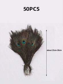 25Pcs/50Pcs Peacock Feather In Bulk, Faux Peacock Feather Decorated For Vase Craft Vase Wedding Home Party Christmas Day Decoration Peacock Feathers