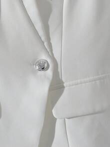 Franclia Bộ 2 món thanh lịch áo khoác dài tay ren tương phản và chân váy midi đuôi cá cho nữ - trắng - Xem 5