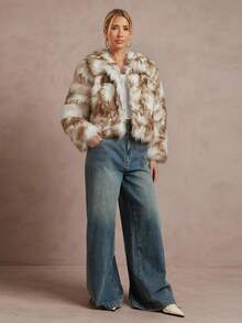 Lumalex VITNOS Luxury Fashionable & Elegant Women's Loose Fit Long Sleeve Faux Fur Leopard Print Coat,Elegant And Sexy Outerwear With High-End Vibe, Autumn/Winter Fashionable For Party Occasions Holiday VacationCoat, New Year's Outfit, Party, Night Out, Dates, Cute Costume For Women, Wedding Guest, Graduation Prom Coat, Business Casual Dress For Women, Teacher's Outfit, Luxury Evening Coat For Women, Elegant Coat For Parties, Birthday Outfit