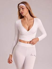 Sovereign Charm Áo thun thể thao tập yoga ngoài trời phong cách tennis thông thường - trắng - Xem 4