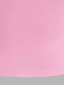 SHEIN EZwear 3 件套女式新款 V 领腰部褶皱紧身针织长袖 T 恤，初秋 - 粉色 - 查看 6