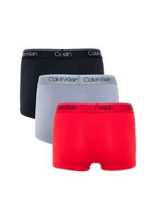 Calvin Klein 3pcs/Pack Men's Versatile Simple Letter Waistband Sports Briefs - Black, Convoy, Red Gala - View 2