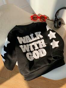 1 Stück lässiger Sportsweatshirt für Kleine Jungen im College-Stil mit großem Buchstabenmuster, schwarz mit Kapuze, geeignet für Kinderoutfits, Kleinkindkleidung für Kleine Jungen, Schulanfang, Jungensset, geeignet für Geburtstagsfeiern, Abendveranstaltungen, Aufführungen, Hochzeiten, Taufen, Eröffnungszeremonien, geeignet für den täglichen Gebrauch, Schule, Reisen, Sport, für Frühling, Herbst und Winter Saison