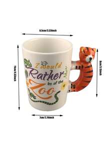 Joivida 1 Stück die kreative Keramik Kaffeetasse mit Henkel hat ein fantasievolles Design, das sich für Familien, Cafés, Weihnachts- und Valentinstags-Geschenke eignet. Es ist eine Cartoon-Tier-Trinkschale, eine Frühstücks-Milch- und Saftschale sowie ein Paar-Geschenk. Sie ist ideal sowohl für Getränke als auch zum Verschenken, zu Weihnachten und Valentinstag. - Verschiedenfarbig - Übersicht 10