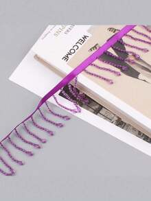 1 Yard Crystal Bead Fringe Trim - Pearl Tassel Edging For Costume Curtain Veil Decor, DIY Glamorous Stage Wear & Home Embellishment