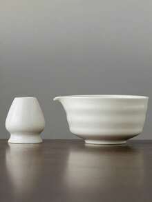 485ml Ceramic Matcha Bowl And Chasen Lid Set, Easy To Clean, Home Matcha Tools, Kungfu Drinkware Tea Accessories.