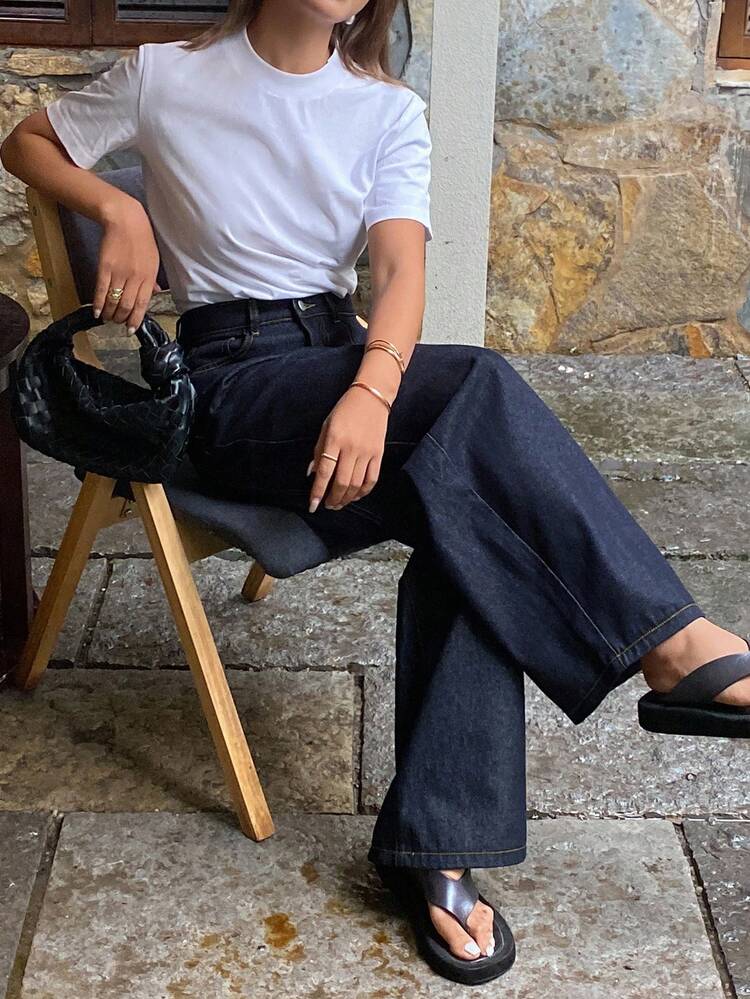 Women's Loose Korean Style Casual Versatile Bootcut Jeans