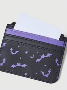ROMWE Goth Tarjetero y monedero con estampado de cerezas - Negro - View 4