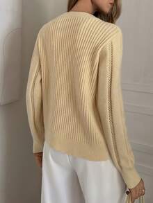 Elyressa Women's Casual Solid Color Button-Up Long Sleeve Cardigan