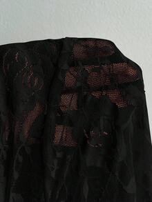 Elenzga 大码优雅派对蕾丝拼布迷你连衣裙