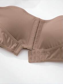 SHEIN 升级版前扣式加垫聚拢文胸，易于穿戴 - 摩卡棕 - 查看 7