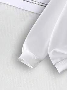 2 件男童图案 T 恤休闲舒适运动衫套装、字母印花上衣、长袖衬衫和运动裤，适合秋冬 - 彩色 - 查看 7