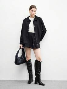 CUCCOO BIZCHIC Botas altas de tacón alto versátiles y de uso diario para mujer - Negro - Ver 10