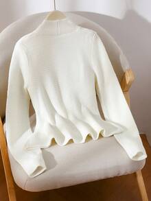 GlowEve Women's Casual Solid Color Knit Cardigan, Autumn/Winter - Apricot - View 2