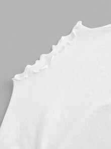 SHEIN EZwear Bộ 2 áo thun dài tay bó sát màu nâu và trắng, thời trang thu đông - Nhiều màu - Xem 3