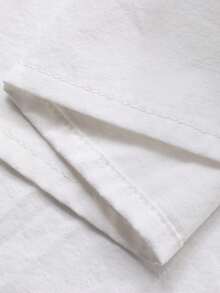 DAZY 少女休闲日常通勤简约百搭纯色宽松衬衫，彼得潘领荷叶袖，春秋季长袖上衣 - 白色 - 查看 7