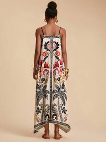 Travachic 女式彩色花卉印花细肩带休闲连衣裙 - 彩色 - 查看 2