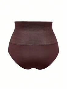 SHAPORA Women's Solid Color Minimalist High Waist Shapewear Bottom - Coffee Brown - View 7