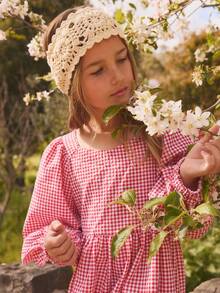 Red & White Plaid Long Sleeve Mini Dress, Suitable For Christmas Parties, Casual Outings, Vibrant And Youthful, Suitable For Spring And Autumn - Red and White - View 4