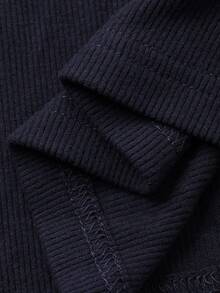 DAZY Cardigan simple à demi-boutons en couleur unie, manches longues, ajusté, pour femmes. Idéal pour le travail et les sorties quotidiennes. Printemps/Automne - Bleu marine - Voir 9