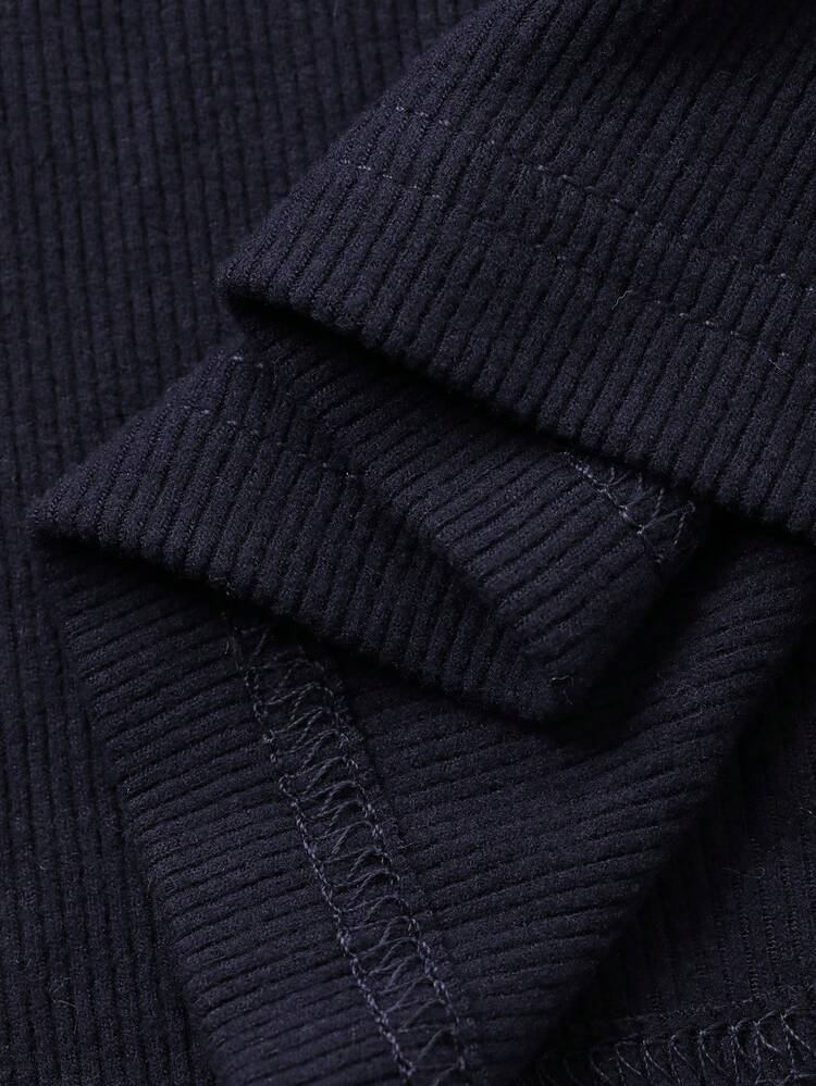 Women's Casual Everyday Commute Simple Solid Color Half-Button Cardigan Long Sleeve Fitted T-Shirt, Spring/Autumn