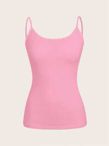 SHEIN EZwear 3件套女士休闲优雅纯色加厚吊带背心，黑色/白色/粉色 - 彩色 - 查看 6