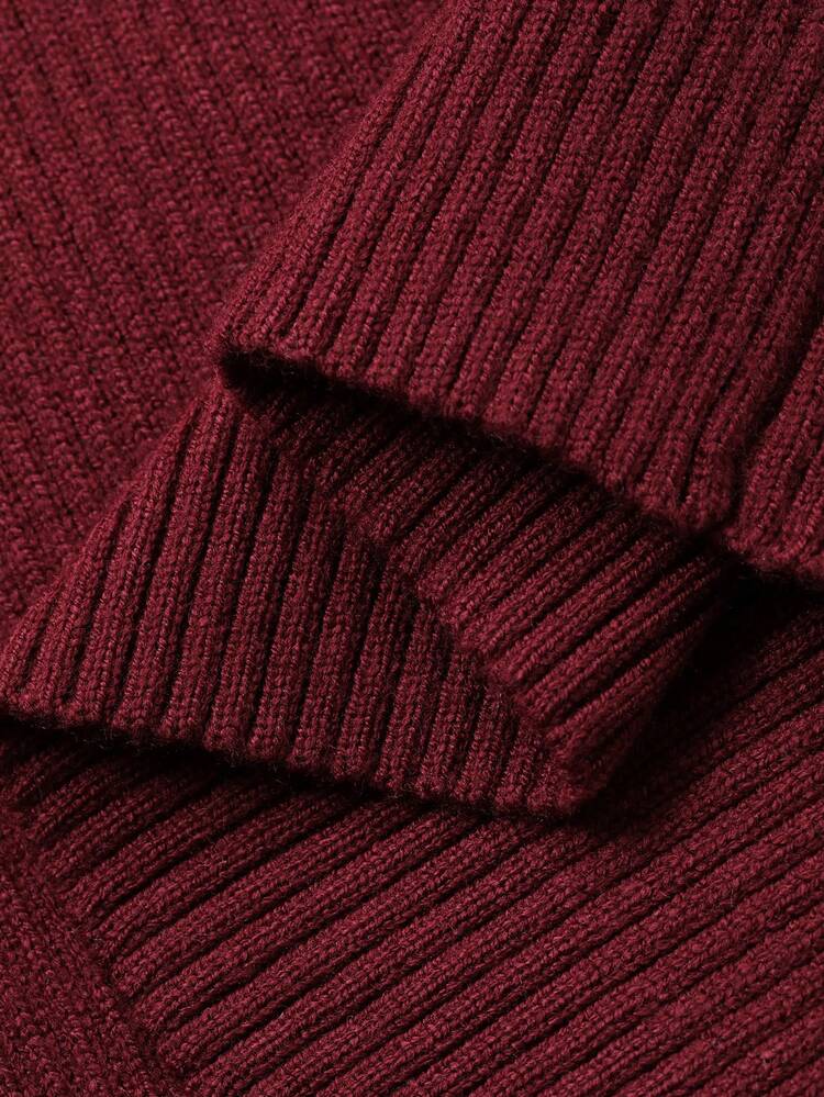 Dazy Plus Valentine Elegant Elastic Fitted Halter Tie Neck Long Sleeve Red Christmas Sweater, Plus Size