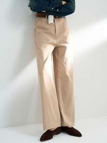 Airaco Retro American Straight Leg Casual Loose Pants - Khaki - View 6